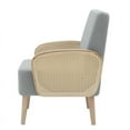 thumbnail image 4 of Partner Furniture Teddy Fleece Fabric Demarest Accent Chair in Gray Color, 4 of 9