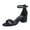 Black Rhinestone, variant on Women's Low Chunky Heel Sandal Ankle Strap Open Toe Block heels Party Dress Shoes for Lady Red Size 9