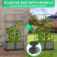 thumbnail image 2 of FISICOG Planter Box with Trellis & Wheels, Garden Bed for Climbing Plants Outdoor Indoor, Self Watering Raised Garden Bed Tomato Cage Planter Box for Vegetables Herbs Flowers, 2 of 8
