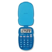 Angle View: Sharp Calculators ELS10 Handheld Calculator - 8 Digits - LCD - Battery Powered - 4.2" x 2.8" x 0.4" - Blue - 1 Each