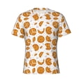 thumbnail image 4 of Vsdgher Yellow Biscuit Print Men's Dry Fit Mesh Athletic Shirts Moisture Wicking Tennis T-Shirt Tops, 4 of 9