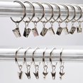 thumbnail image 2 of Bewildely Decoración del hogar, 10 Uds., anillos de cortina de ducha de alta calidad, abrazaderas, Clips para cortinas, Clips para barra de Tratamientos de ventanas Plata 3.5 mm * 25 mm, 2 of 6
