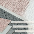 thumbnail image 3 of BERTHMEER 9'x12' Large Fluffy Checkered Area Rugs for Bedroom Living Room Dinning Room Soft Modern Geometric Plush Pile Ultra-Soft Rugs Carpets, Pink White, 3 of 7