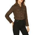 thumbnail image 4 of MODA NOVA Juniors Turn Down Collar Faux Suede Cropped Moto Jacket, 4 of 6