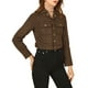 thumbnail image 4 of Chaqueta de moto recortada de ante sintético con cuello de solapa para mujer INSPIRE CHIC XL Café, 4 of 8