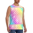thumbnail image 2 of Bixox Men's Fish Scale Printed Shirt Sleeveless Fitness Tank Top-3X-Large, 2 of 7