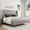 Light Grey, variant on Merluxy Full Bed Frame with 51.2" Wingback Headboard,Linen Upholstered,No Box Spring Needed,White