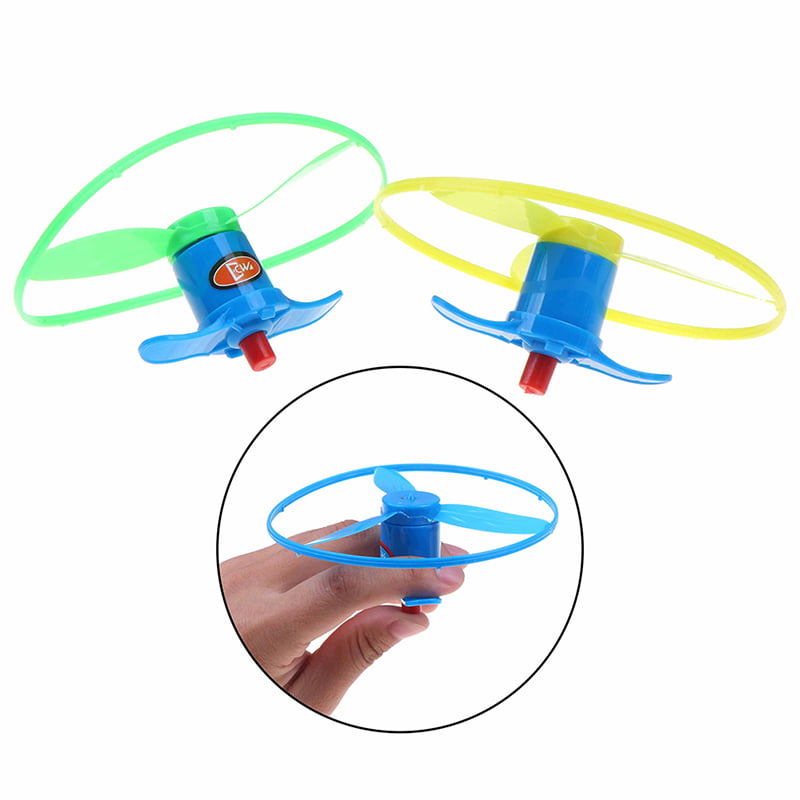 Outdoor Toy Hand Twisting Flying Saucer Throw Catch Disc Dragonfly Launcher 