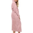 thumbnail image 4 of UVN Valentine's Day Long Robes for Women Winter Plush Fleece Hooded Bathrobe Soft Cozy Fluffy Sleepwear Nightgown with Pockets, 4 of 11