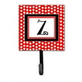 thumbnail image 6 of Letter I Initial  - Red Black Polka Dots Leash or Key Holder, 6 of 7