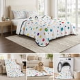 thumbnail image 6 of Full Quilt Set 78''x90'', Colorful Polka Dot Lightweight Summer Bedspread Coverlet Set with 2 Pillow Shams, Rainbow Point Vibrant Breathable All Season Quilt Bedding for Bedroom/Guest Room, 6 of 9