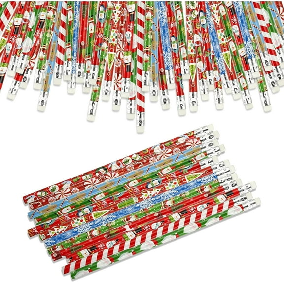Naler 36 Pcs Christmas Pencils with Erasers, Xmas Party Favors for Goodie Bags School Prizes