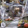 thumbnail image 2 of Telaraña Artificial de 20/40/60/100/120/200/300g que brilla en la oscuridad, telaraña luminosa Horrible con arañas para Halloween, 2 of 5