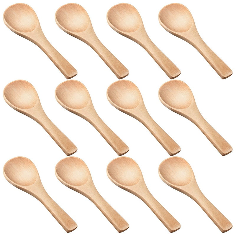 Mini Wooden Condiments Ice-cream Sugar Salt Spoons Small Spoons Wood 