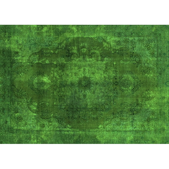 Ahgly Company Indoor Rectangle Abstract Green Modern Area Rugs, 8' x 10'