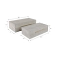 thumbnail image 4 of Decorative Faux Leather Boxes with Lid for Home Decor - Elegant Decor Boxes for Jewelry Storage and Keepsake - Stylish Home Organizer for Office or Living Room Decor - Set of 2, 4", 3", Ivory & Gold, 4 of 11