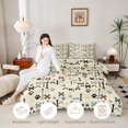 thumbnail image 3 of Homewish Beige Dog Paw Bone Full Size Comforter Sets,Vintage Pet Themed Bedding Comforter Set,Polkadot Reversible,3pcs,1 Comforter and 2 Pillowcases, 3 of 7