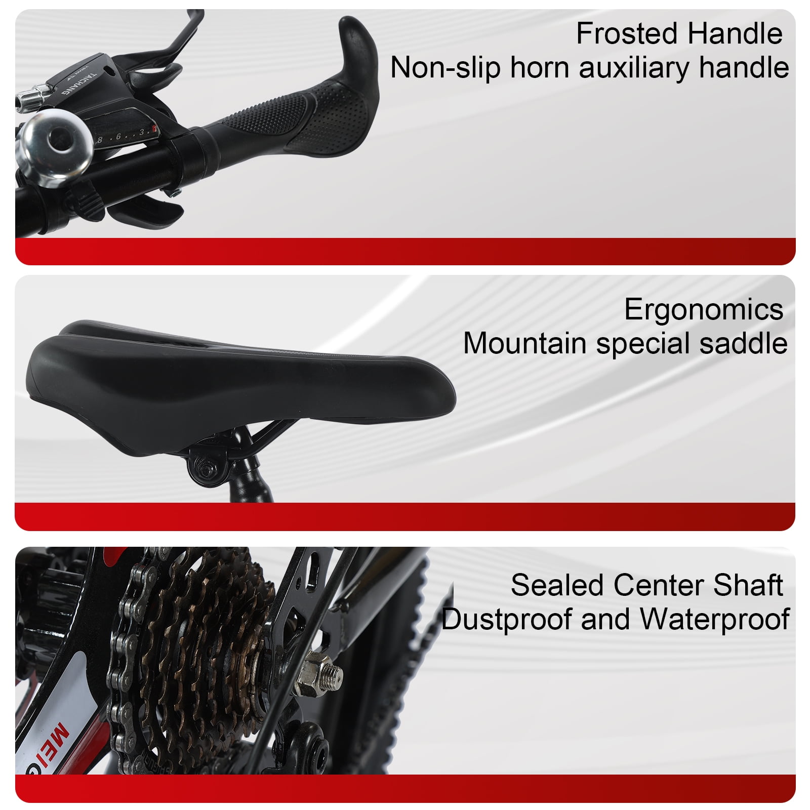 Jacgood 26 Inch Adult Mountain Bike with 24-Speed Drivetrain Jacgood 26 Inch Adult Mountain Bike with 24-Speed Drivetrain