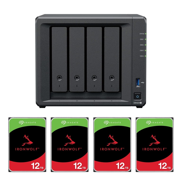 Synology DiskStation DS423+ 4-Bay NAS Enclosure, Bundle with 4x