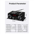 thumbnail image 2 of 2X Amplificador Digital Bluetooth 12V Hogar Coche 2 Canales Altavoz de Sonido HIFI Receptor FM Amplificador de Audio Clase-AB AMP, 2 of 5