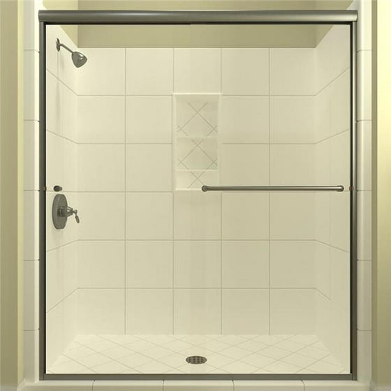 Arizona Shower Door Lser5470bncll 70 38 X 54 In Leser Lite Euro Enclosure With Showerhead Left Brushed Nickel