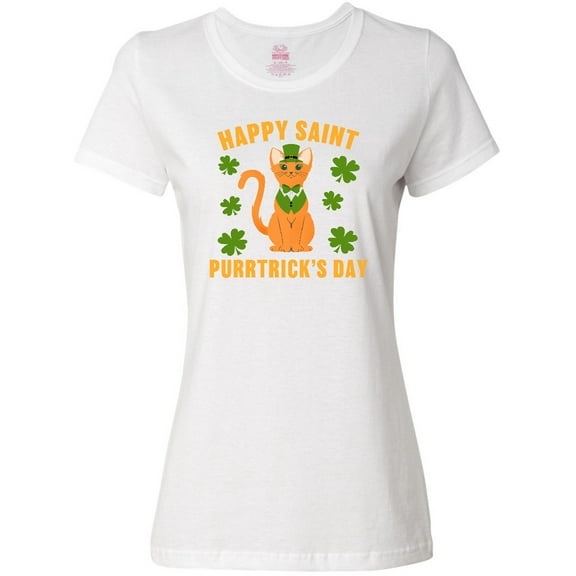 Inktastic St. Patrick's Day Happy Saint Purrtrick's Day Women's T-Shirt