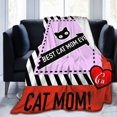 thumbnail image 1 of Blanket Best Cat Mom Ever Cat Mom Life Kitten Plush Throw Fuzzy Super Soft, 1 of 4