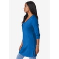thumbnail image 3 of Roaman's Women's Plus Size Cotton Ultimate Long Sleeve V-Neck Tunic, 3 of 6