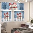 thumbnail image 2 of Snowman Kitchen Curtains and Valances Set 3 Pieces Cafe Curtains 36 Inch Length Rod Pocket Kitchen Window Curtains Over Sink for Cafes Living Room Bedroom Decor, 2 of 5