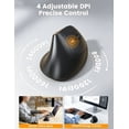 thumbnail image 2 of Ergonomic Vertical Mouse, Rechargeable Wireless Bluetooth Mouse for Small & Medium Hands, 4 Adjustable DPI Silent Click, Dual-Device Connection, Auto Sleep for Windows Mac OS，White, 2 of 8