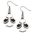 thumbnail image 1 of Stainless Steel Black Plated Cubic Zirconia Cz Angel Dangle Earrings Drop Religious, 1 of 6