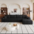 thumbnail image 3 of EHANCIS L-Shaped Cloud Sectional Sofa, Modern Modular Couch with Deep Seat & Plush Corduroy, No Assembly Required,Black, 3 of 6