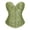 Green, variant on Corset Top for Women Satin Floral Lace Up Bustier Overbust Strapless Body Shapewear Waist Trainer, Red Size L