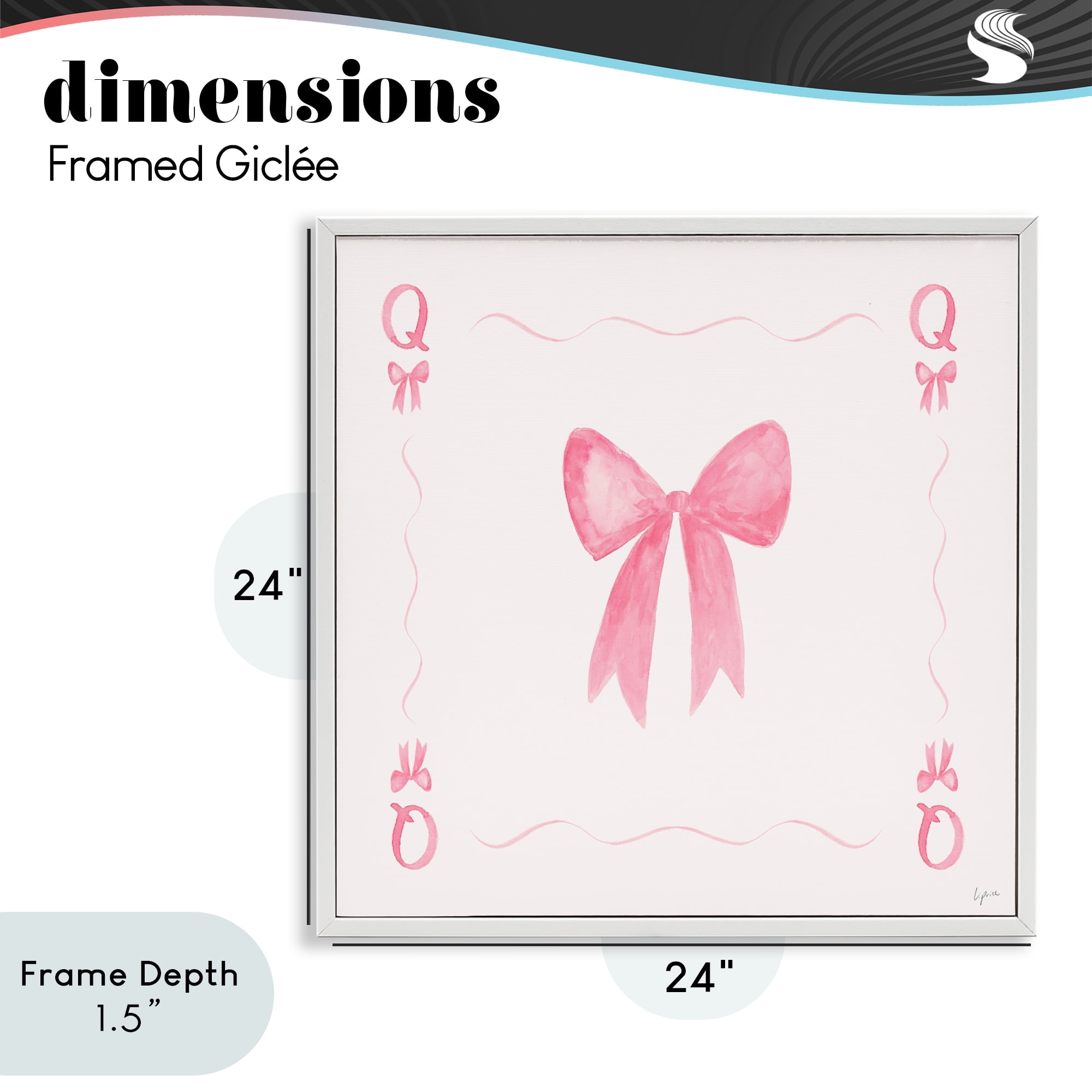 Stupell Industries Queen of Ribbons Card White Framed Giclee Art, design by Lucille Price