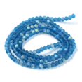 thumbnail image 3 of Imitation Jade Glass Beads Strands Half AB Color Plated Faceted Frosted Rondelle Steel Blue 2.9~3.3x2mm Hole: 0.7mm about 145~150pcs/strand 34~35cm, 3 of 5