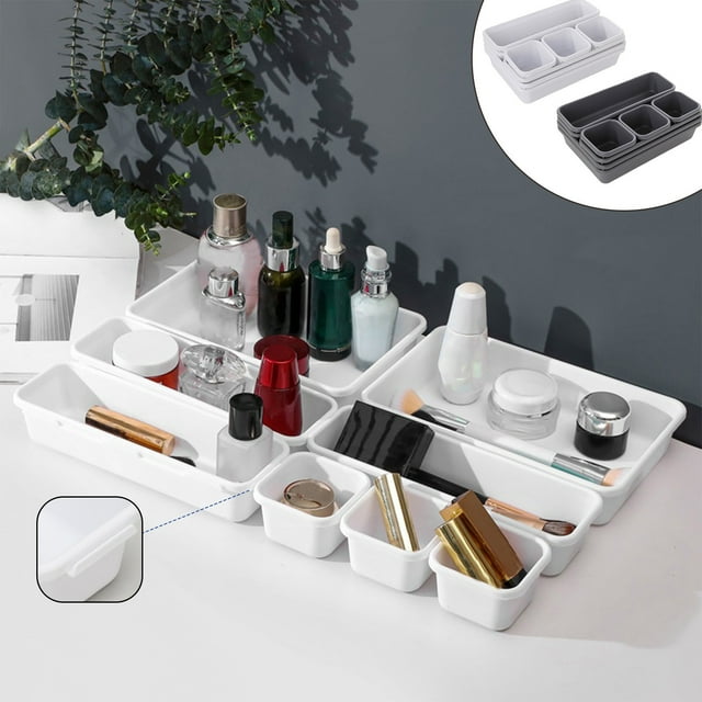 Vaidha 8 Piece Drawer Organizer, 3 Sizes Multi-Functional Drawer Organizer For Cosmetics, Kitchen, Bedroom, Bathroom And Office