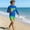 Blue, variant on Cethrio Boys' Rash Guard Swimsuits Size 8, Long Sleeve Summer 2 Piece Surfing Kids Bathing Suit Navy Size 8