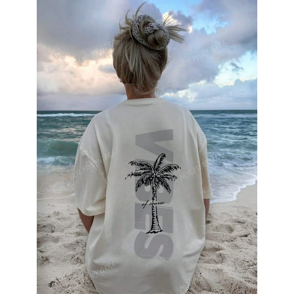 Palm Tree Print Tee Embrace the Coastal Life