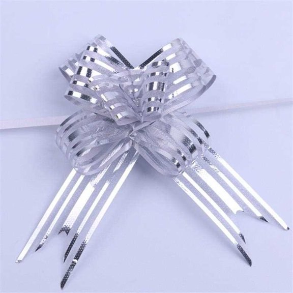 ETEREAUTY 20Pcs White Pull Bows Instant Ribbon for Wedding Party and Holiday Decoration