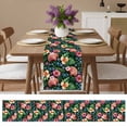 thumbnail image 4 of Summer Ocean Shells Flower Table Runner 13x36in Non-Slip Cotton Linen Table Runners, Marine Life on Black Dresser Scarves TableRunner for Dinner Kitchen Dining Wedding Party, 4 of 9