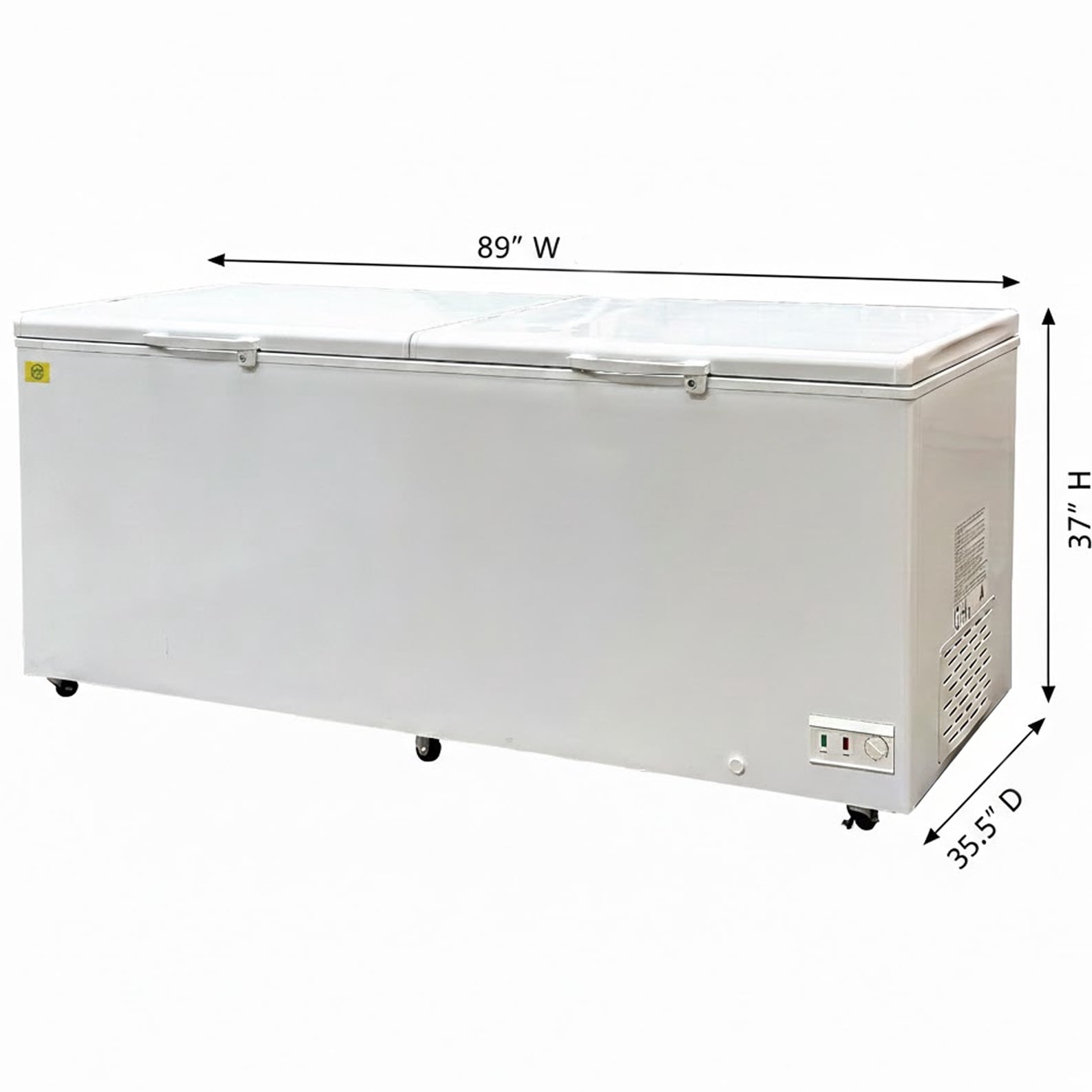 Commercial Chest Freezer 35 Cu Ft (985L), 115V, R290 Refrigerant, Heavy-Duty Double Lid Deep Freezer with Casters – 60Hz, Energy Efficient, ETL Certified