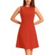 thumbnail image 1 of INSPIRE CHIC Vestidos midi sin mangas de color sólido para mujeres en el trabajo S Naranja Rojo, 1 of 6