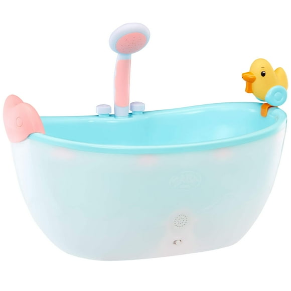 BABY born Poupée Bébé Baignoire Musicale Lumineuse avec Tête de Douche Automatique - Joue de la Musique et des Effets Sonores, Robuste, Design Moderne, Convient aux Poupées jusqu'à 17 Pouces, pour Enfants
