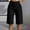 #0284-Black, variant on Bermuda Shorts for Women Summer Dressy Casual Elastic High Waisted Wide Leg Knee Length Shorts with Pockets