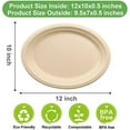 thumbnail image 2 of Oval Paper Plates Brown, 12 Inch Large Paper Plates, Eco Friendly Disposable Plates, Paper Plates Heavy Duty, Paper Dinner Plates Paper Plates Bulk, 2 of 7