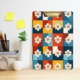 thumbnail image 2 of FORMRS Acrylic Clipboard with Low Profile Clip Standard A4 Letter Size, 12.5" x 9", Yellow Checkered Daisy, 2 of 8