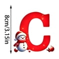 thumbnail image 4 of Christmas Letter Ornament, Red Alphabet Initial C Hanging Decoration with Snowman Christmas Tree Ornament for Family Name Display, 4 of 7