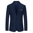 thumbnail image 5 of INSPIRE CHIC Men's Coat Slim Fit Blazer Single Breasted One Button Formal Coat M Navy Blue, 5 of 7
