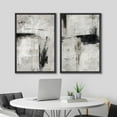 thumbnail image 3 of IDEA4WALL Framed Canvas Print Wall Art Set Grey & Black Abstract Shape Illustrations Modern Art Decorative Bohemian Chic Artwork for Living Room, Bedroom, Office - Black 24"x36"x3, 3 of 5
