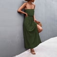 thumbnail image 4 of SMihono Robe d'Été pour Femmes Grande Taille Mode Femmes Été Robe Maxi à Épaules Dénudées Boho Décontractée Ample Longue Robe, 4 of 7